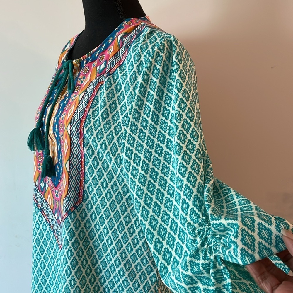 Urban CoCo Tunic Mini Dress Size XL Multicolored BohoStyle Ethnic Inspired Print - Picture 9 of 12